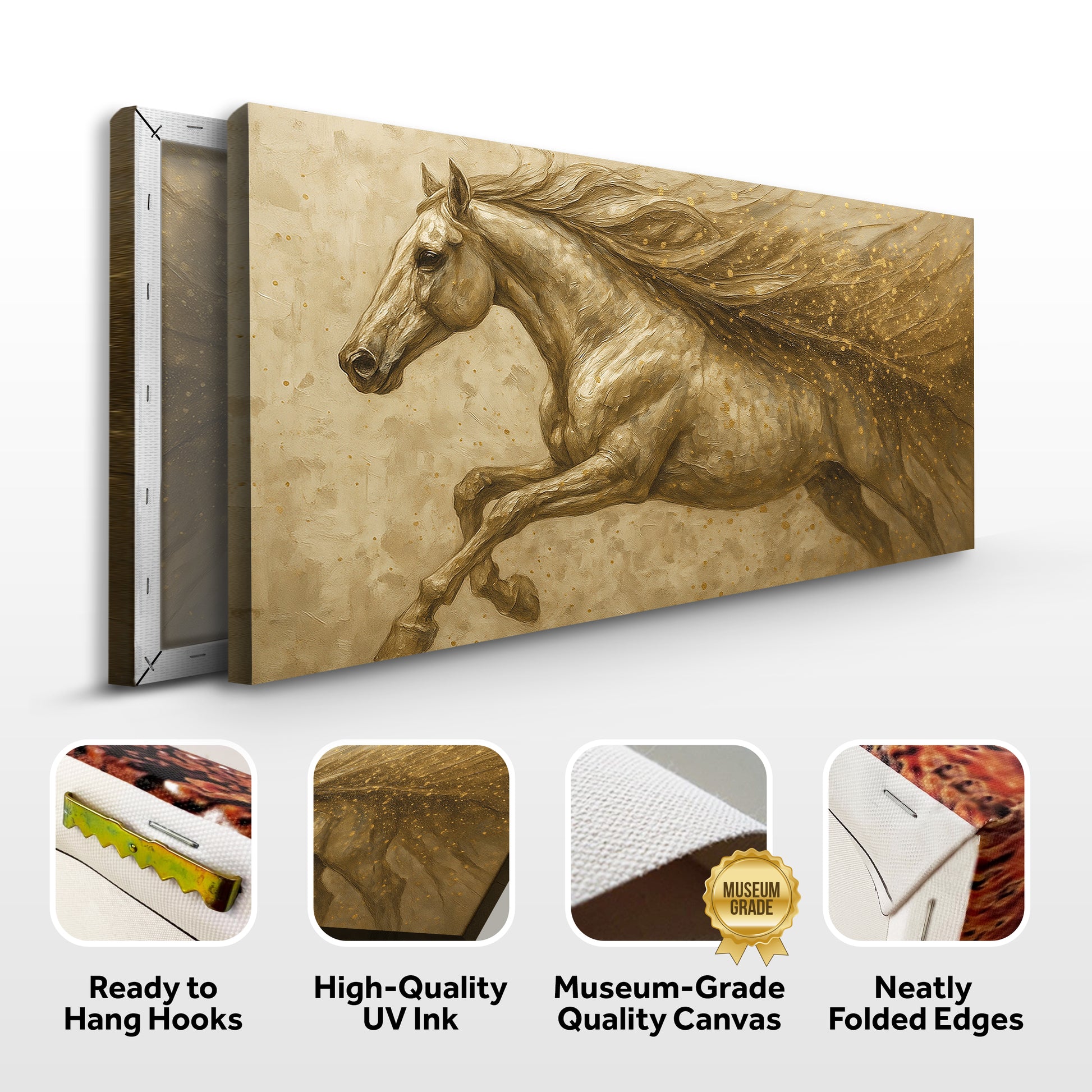 Gold Splash Horse Wall Art