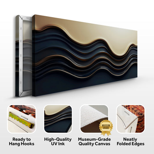 Black and Gold Minimalist Abstract Wall Art III