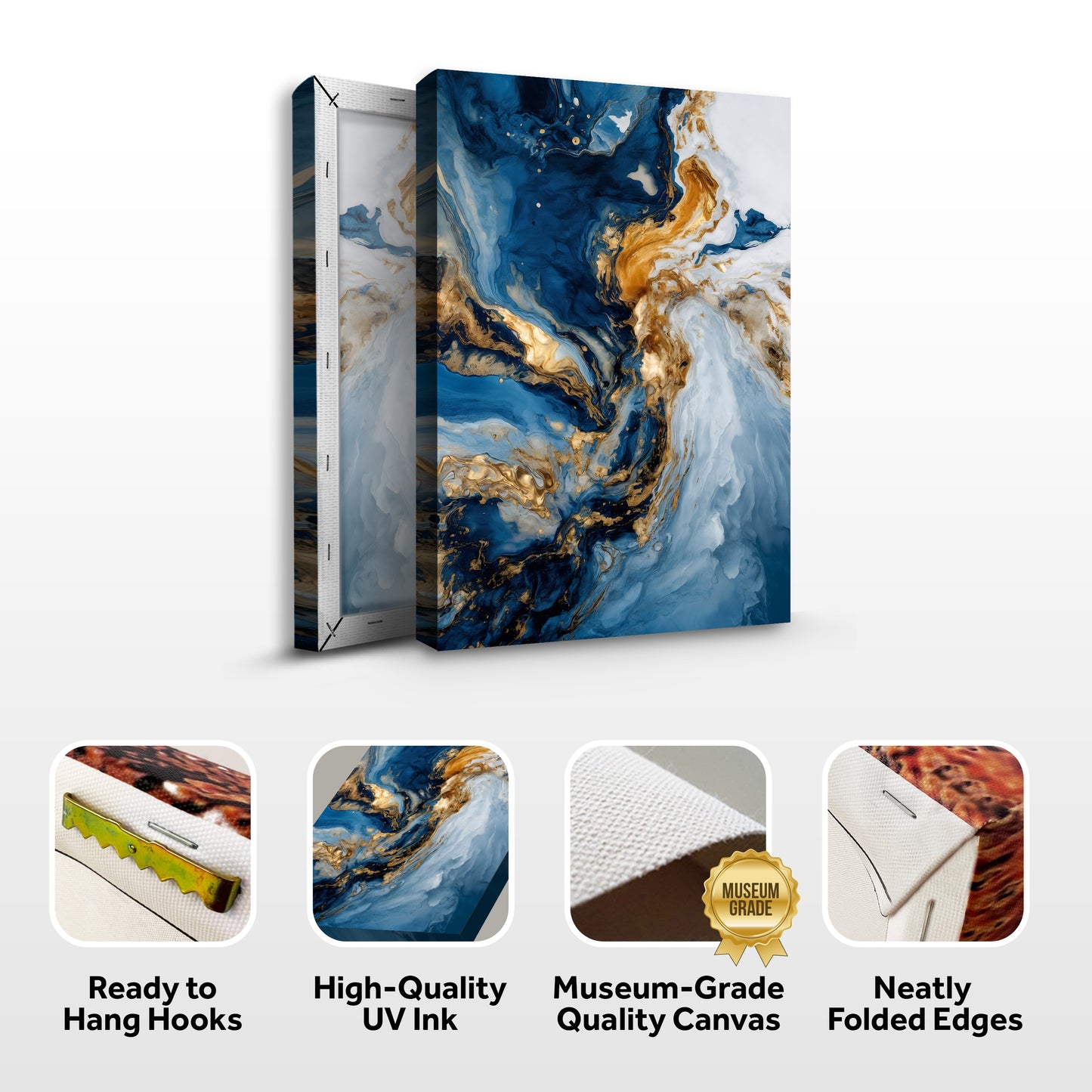 Geode Gold And Blue Marble Wall Art