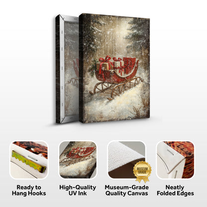 Vintage Christmas Sleigh Sled Wall Art VII