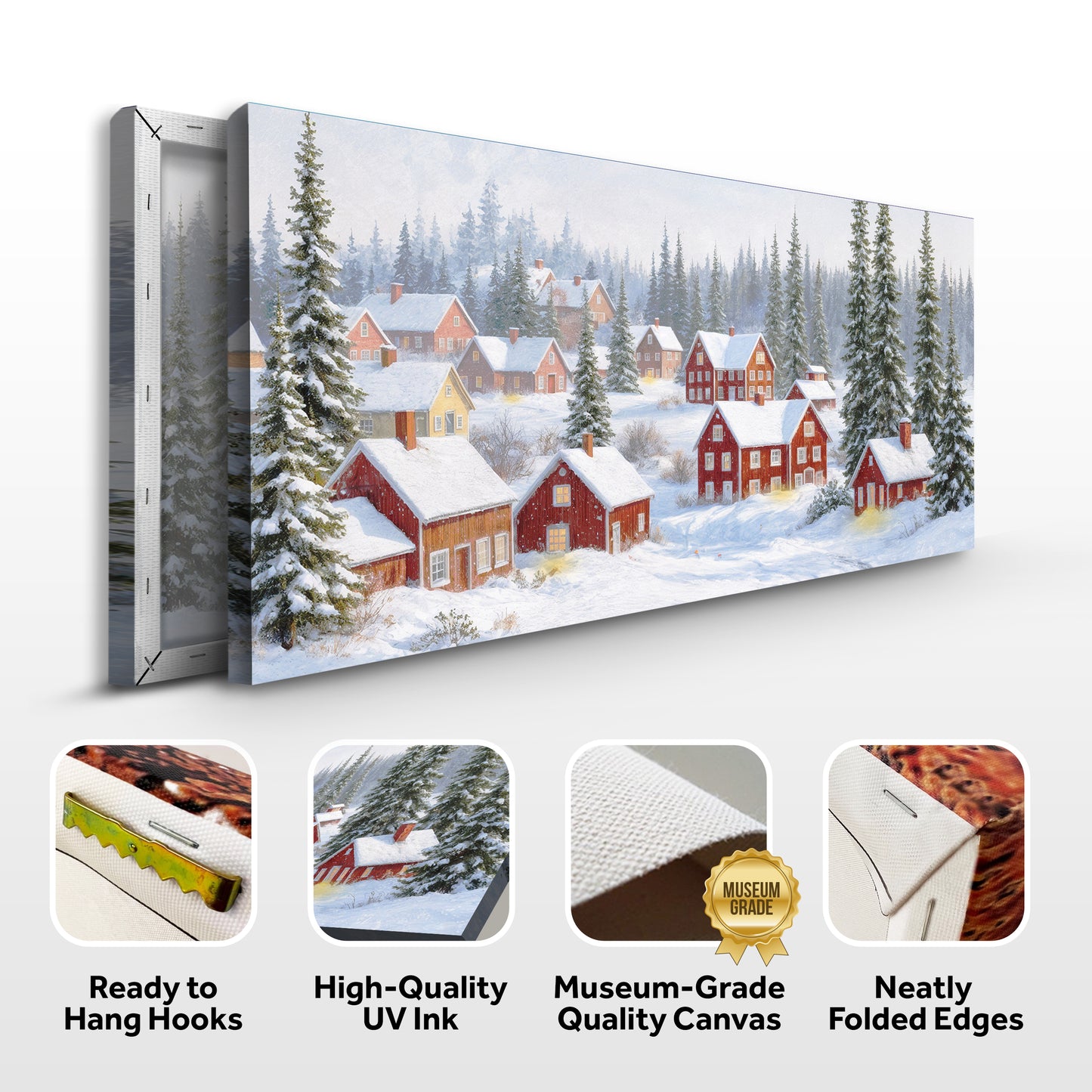 Snow Covered Homes Christmas Wall Art