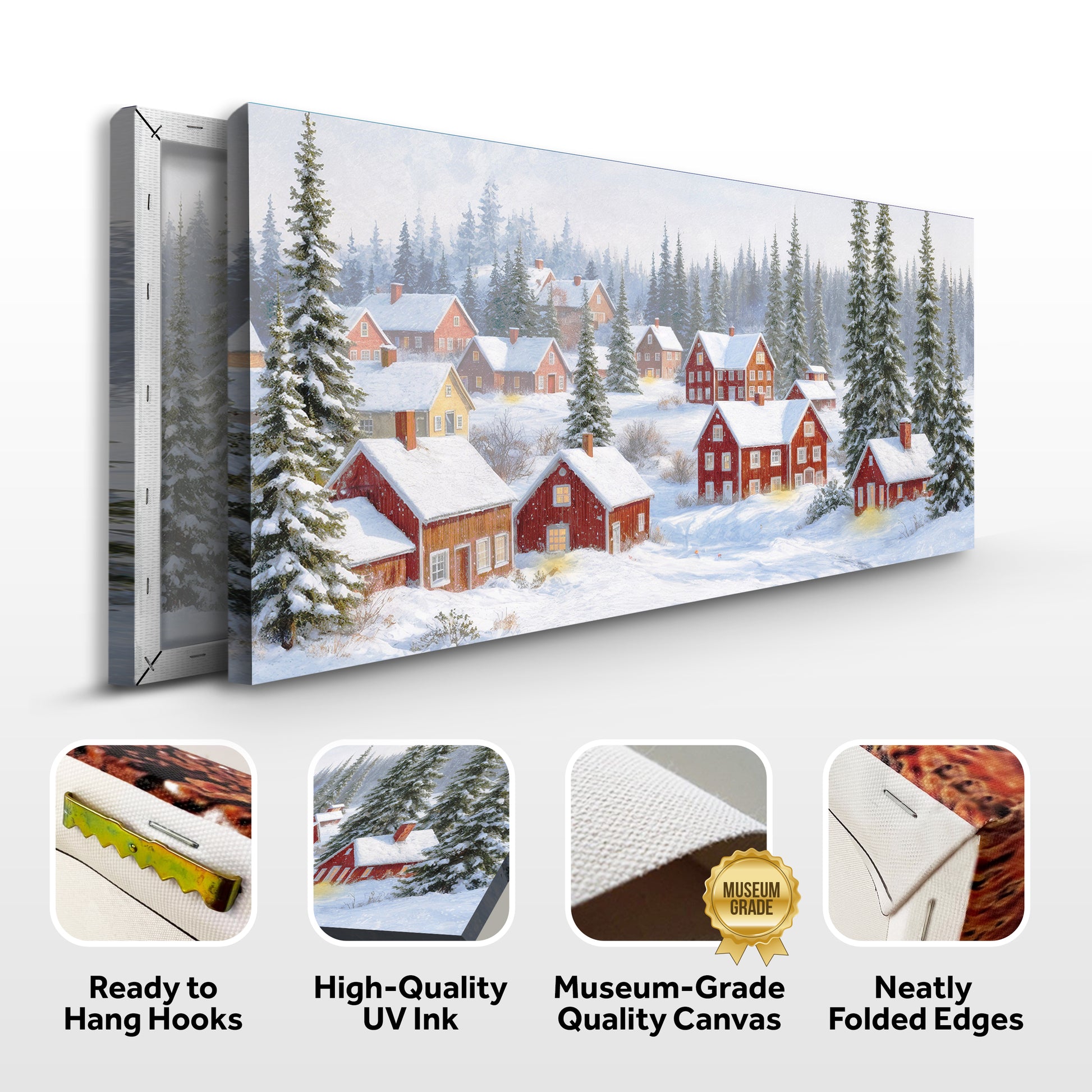 Snow Covered Homes Christmas Wall Art