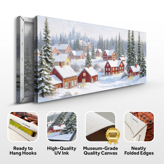 Snow Covered Homes Christmas Wall Art