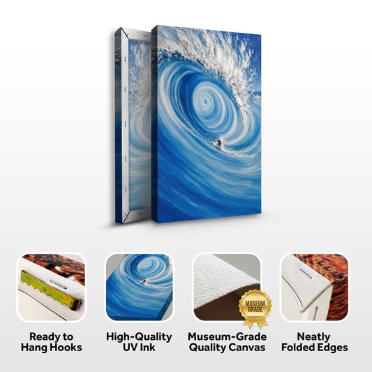 Surf’s Glory With Silver Wave Wall Art