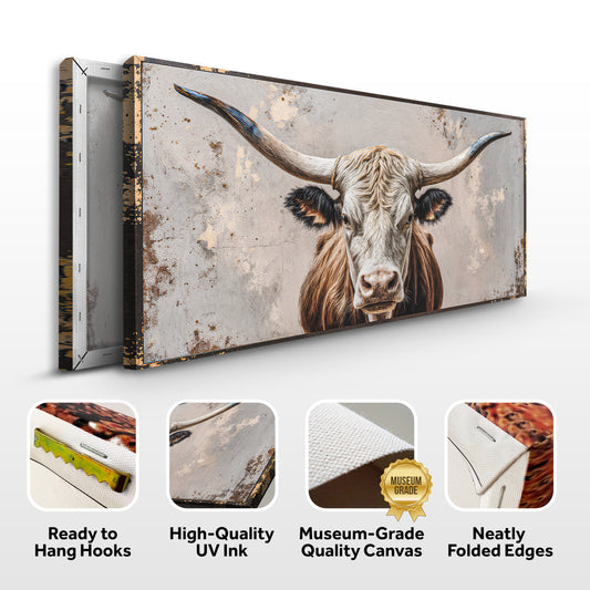 Texas Longhorn Gaze Abstract Wall Art