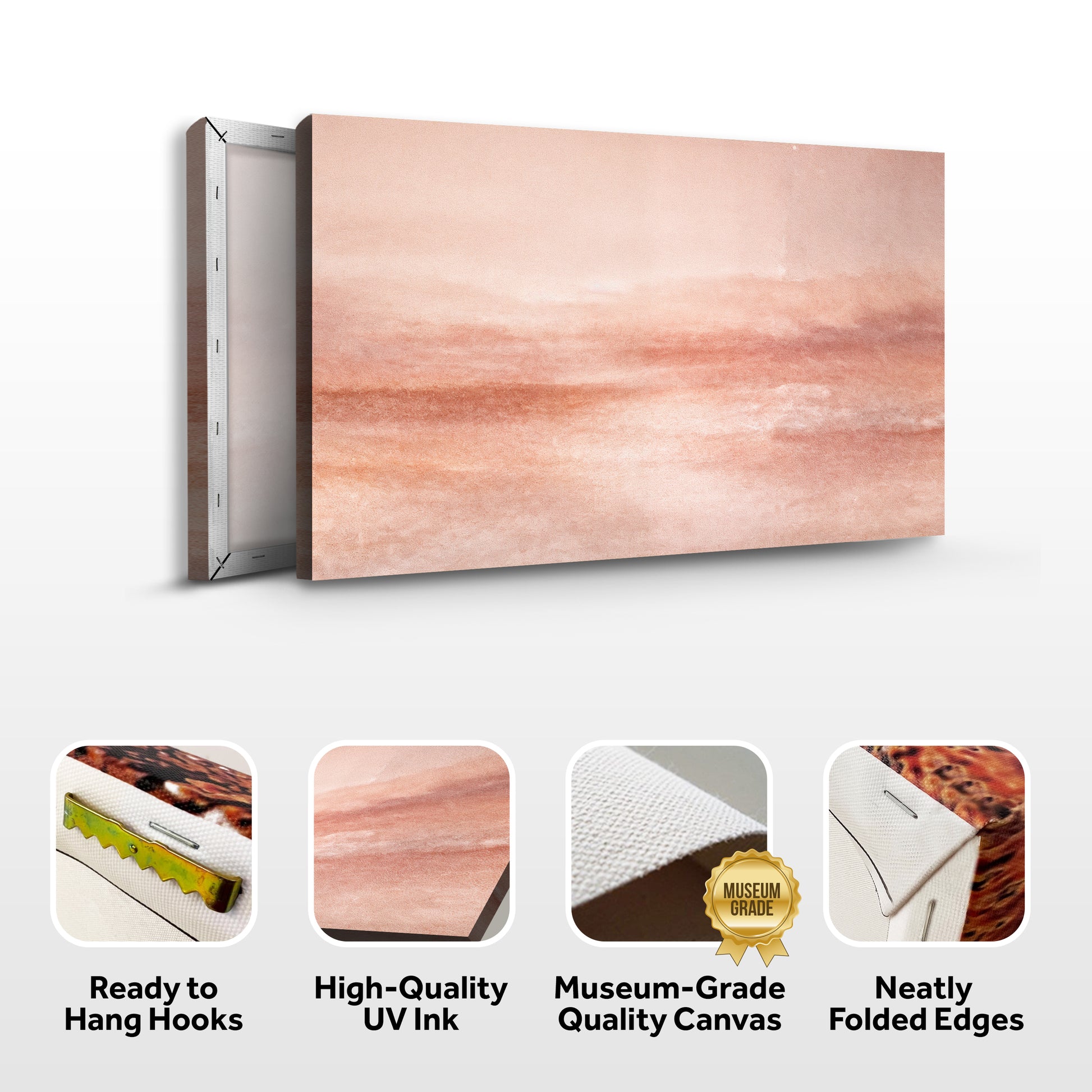 Peach Mist Serenity Abstract Wall Art