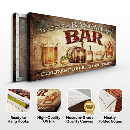 Personalized Rustic Basement Bar Wall Sign