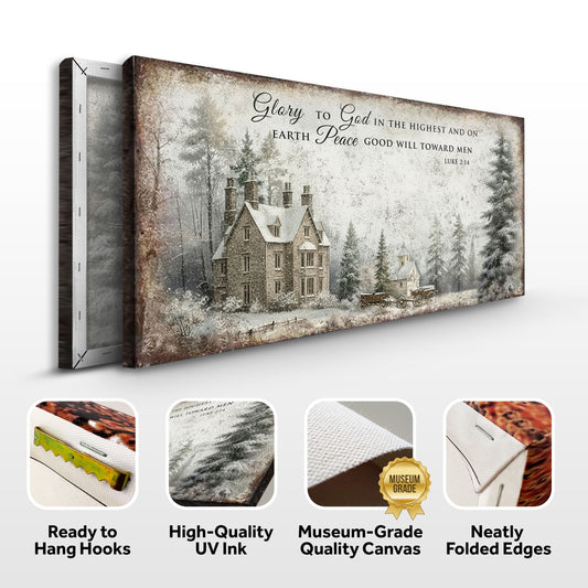 Luke 2:14 Vintage Christmas Wall Sign