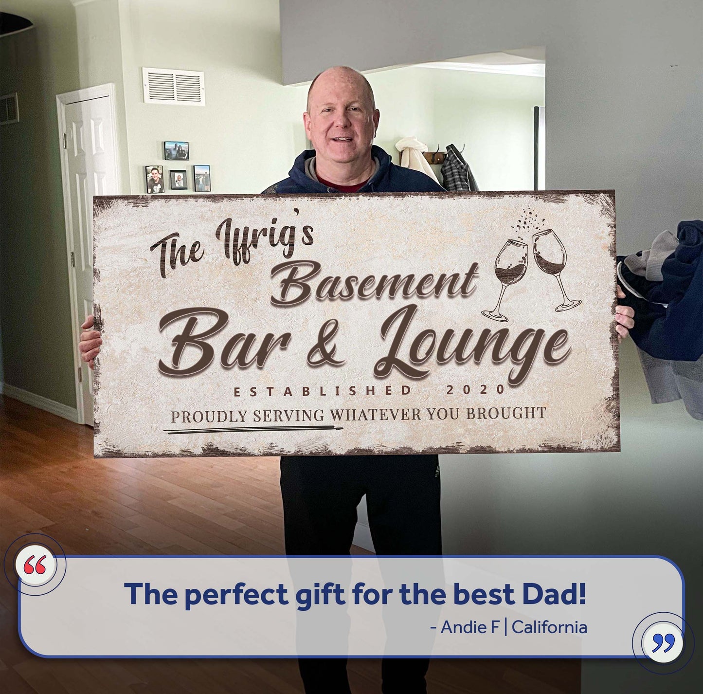 Personalized Basement Bar Sign: Custom Bar Signs for Home Bar – Perfect Man Cave Wall Decor