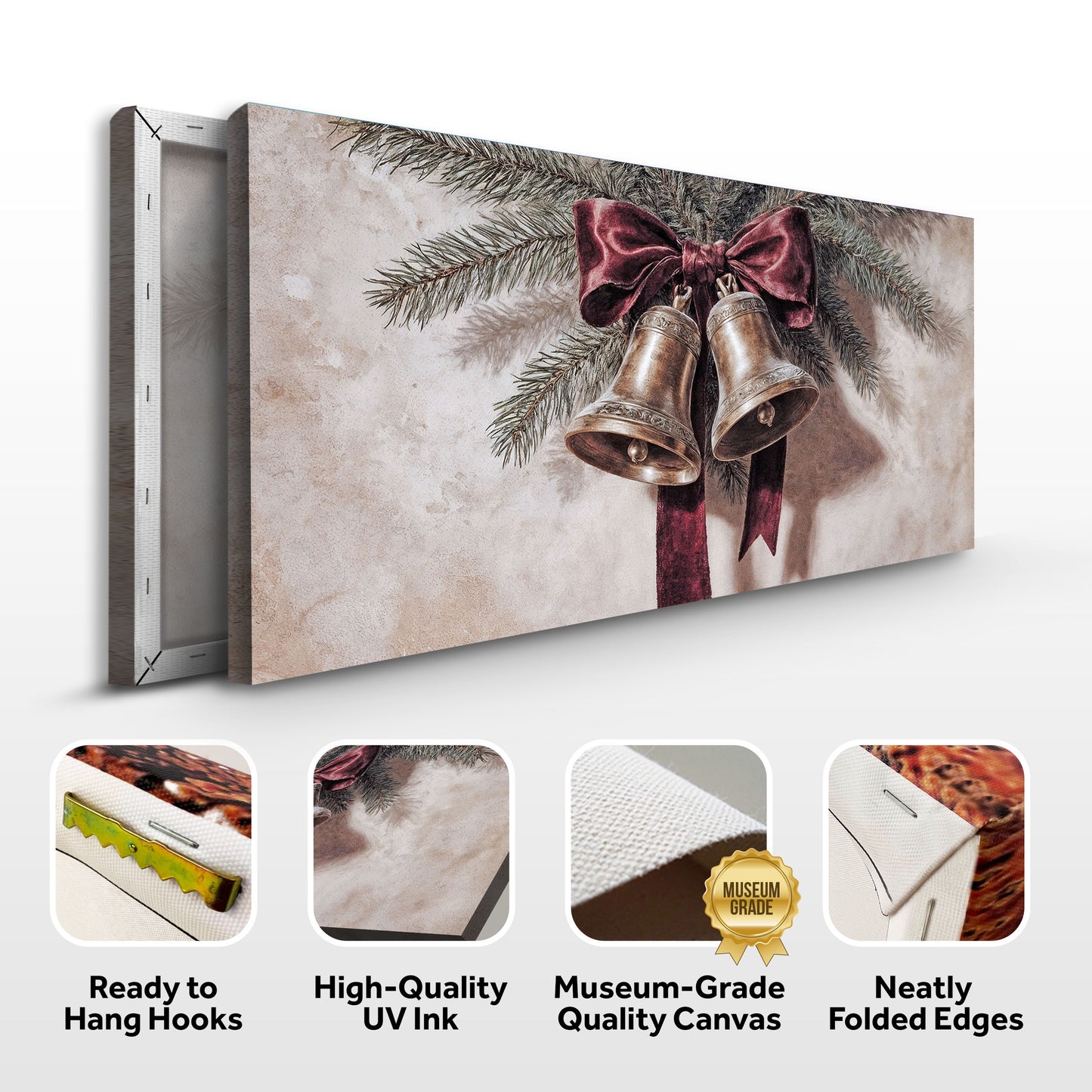 Vintage Christmas Bells Wall Art IV