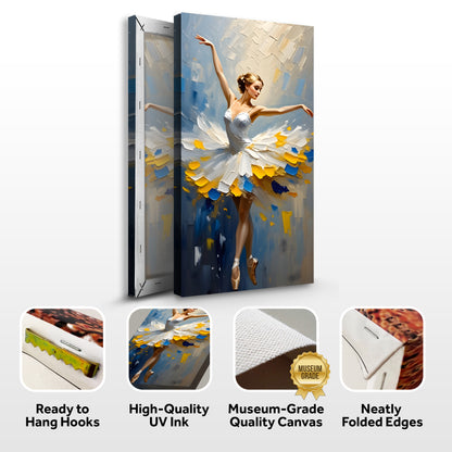 Ballerina in Blue & Gold Wall Art