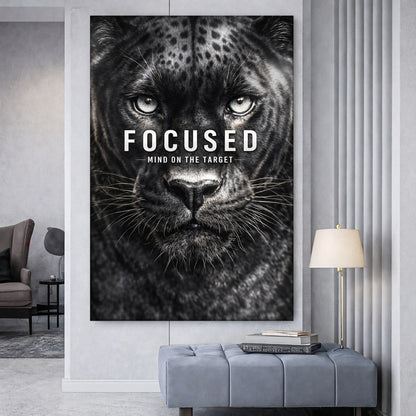 Focused Black Panther Motivational Wall Sign