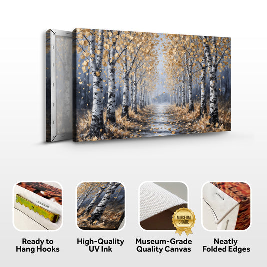 Golden Autumn Forest Path Wall Art