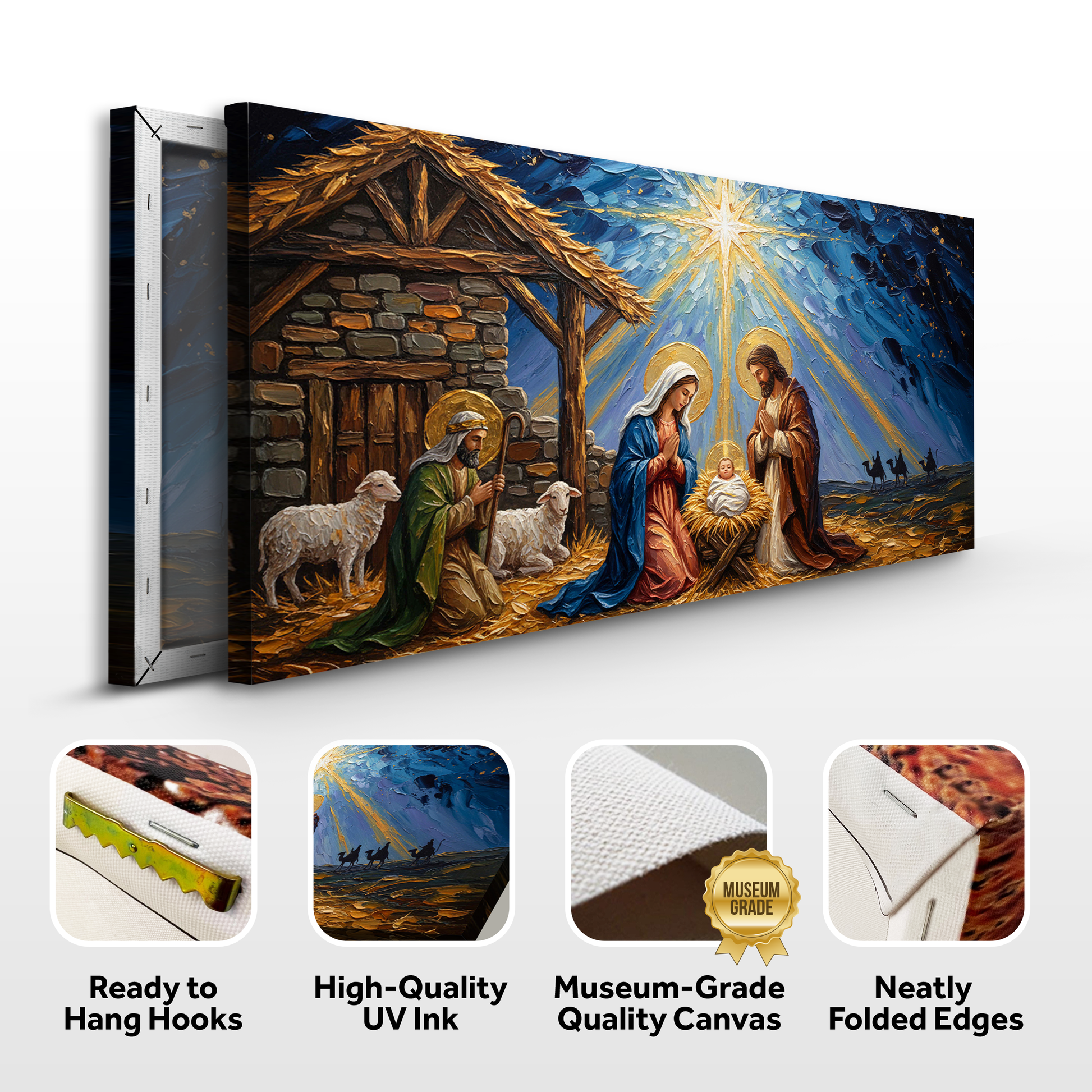 Vintage Christmas Nativity Scene Christmas Wall Art