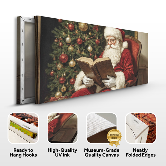 Vintage Santa Reading Wall Art