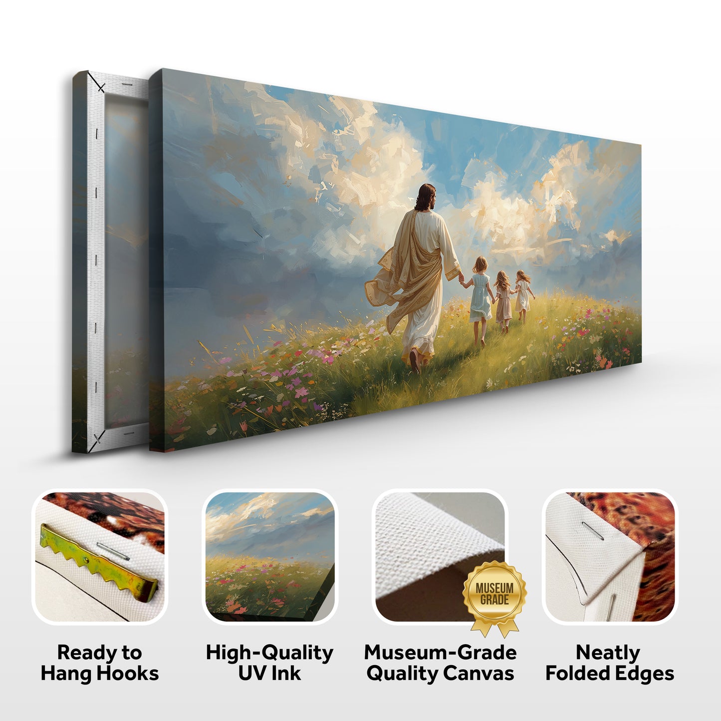 Heavenly Stroll Children and Christ Faith Wall Art