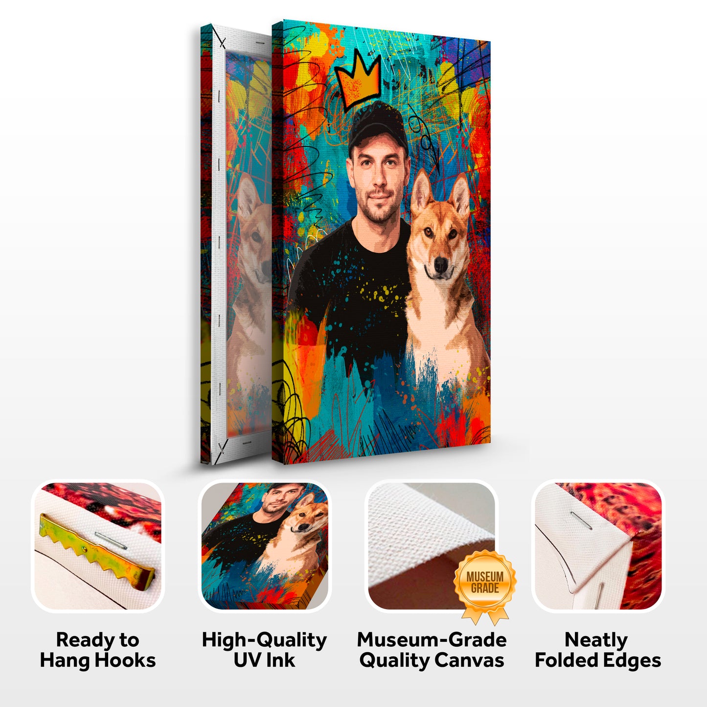 Customized Pet Portrait Abstract Wall Art III