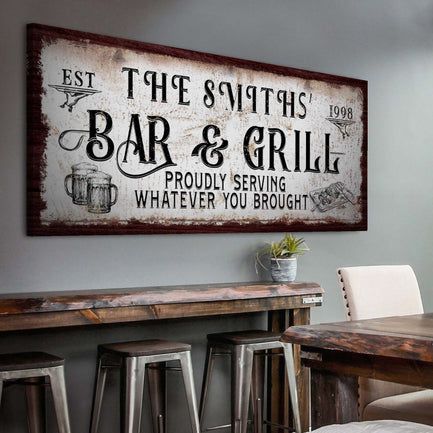 Personalized Bar and Grill Sign