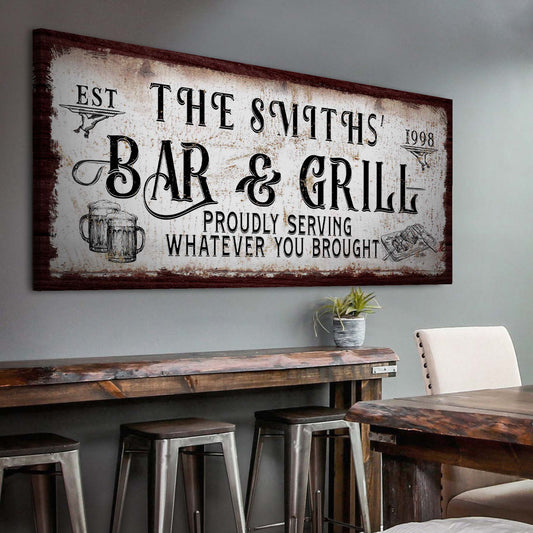 Personalized Bar and Grill Sign