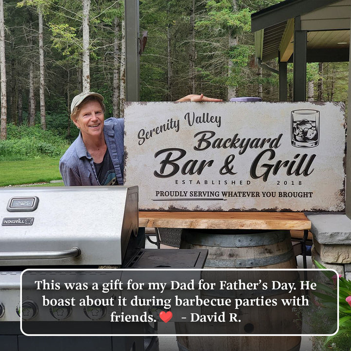 Backyard Bar & Grill Sign (Free Shipping)