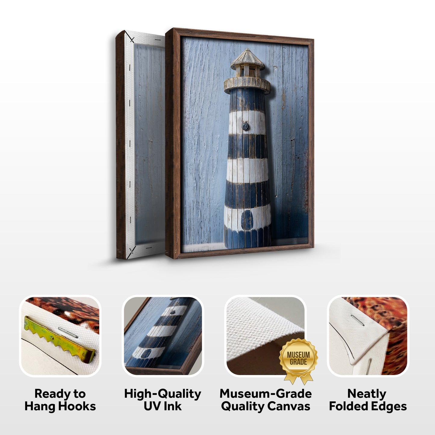 Wooden Lighthouse Coastal Wall Art