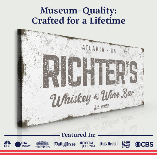 Whiskey And Wine Bar Sign