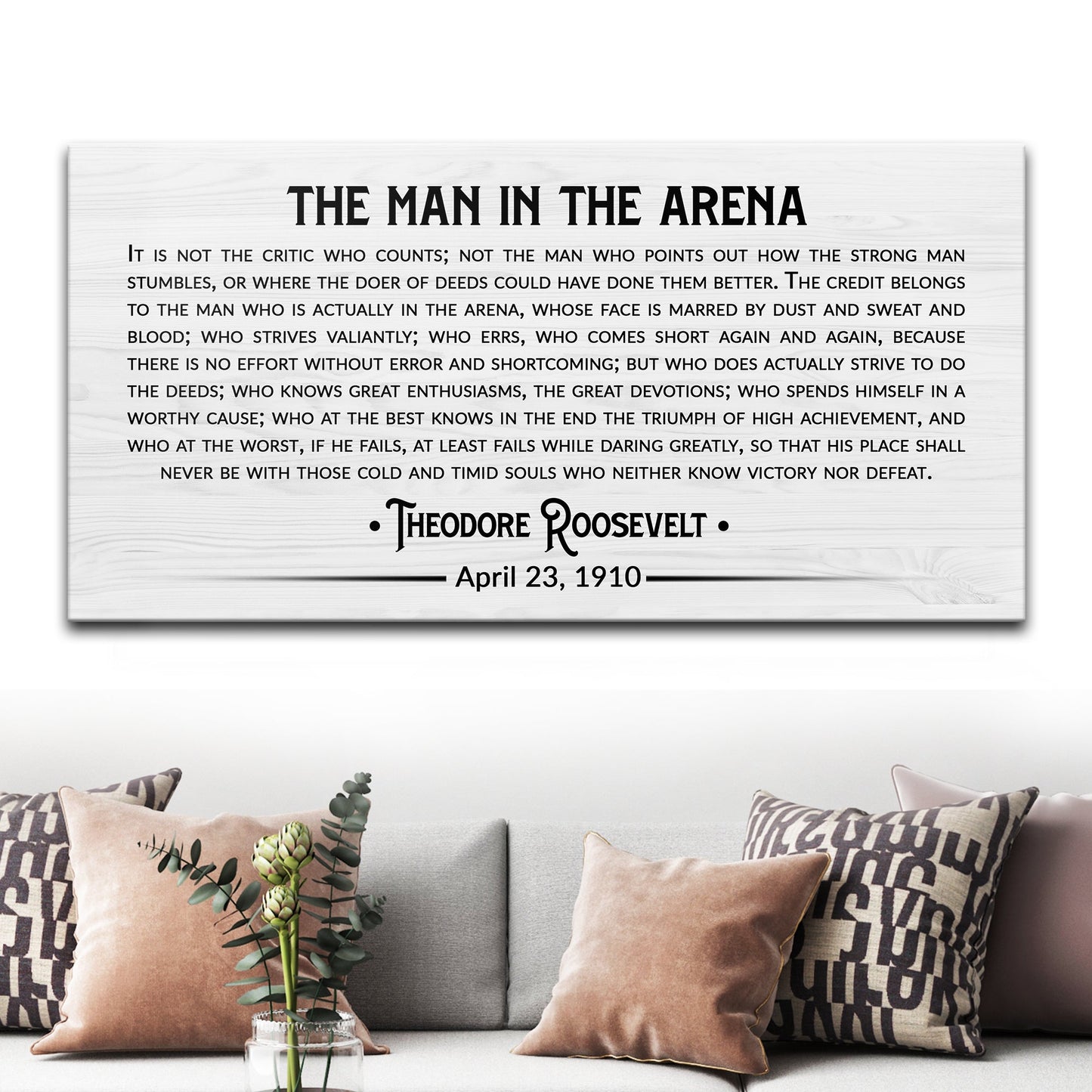 The Man In The Arena Sign (Free Shipping)