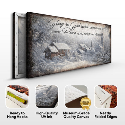 Vintage Christmas Village Luke 2:14 Scripture Sign II