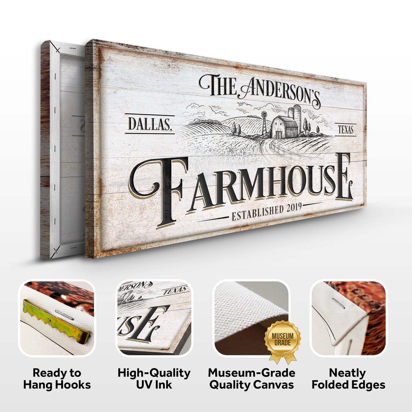 Personalized Farmhouse Sign Specs - Image by Tailored Canvases