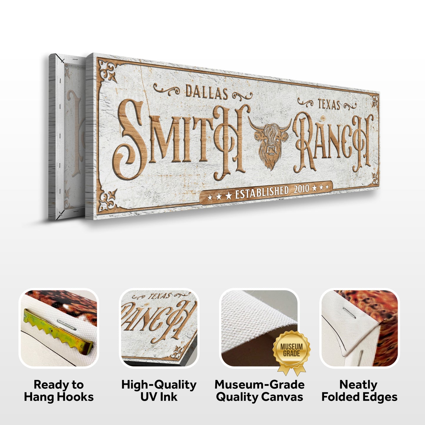 Personalized Cattle Ranch Sign II Specs - Image by Tailored Canvases