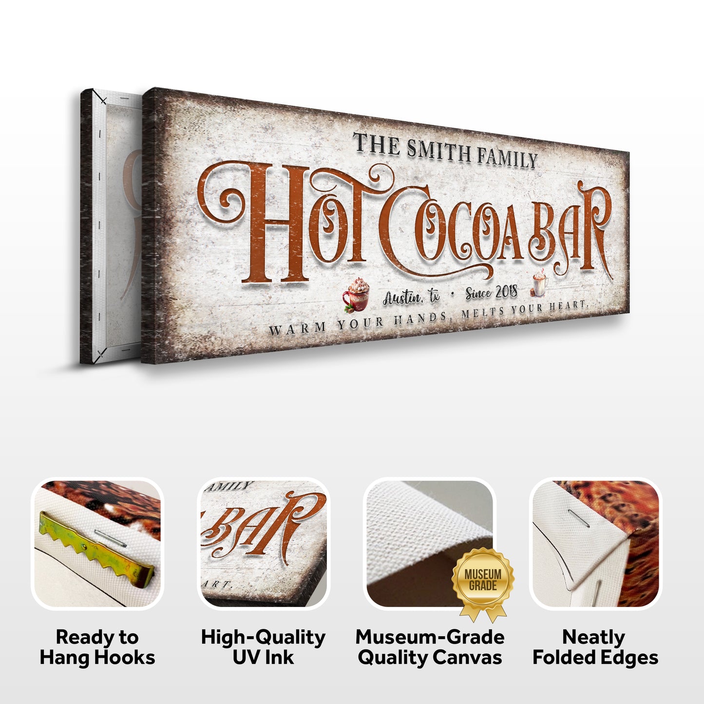 Hot Chocolate Christmas Bar Sign II | Image by Tailored Canvases