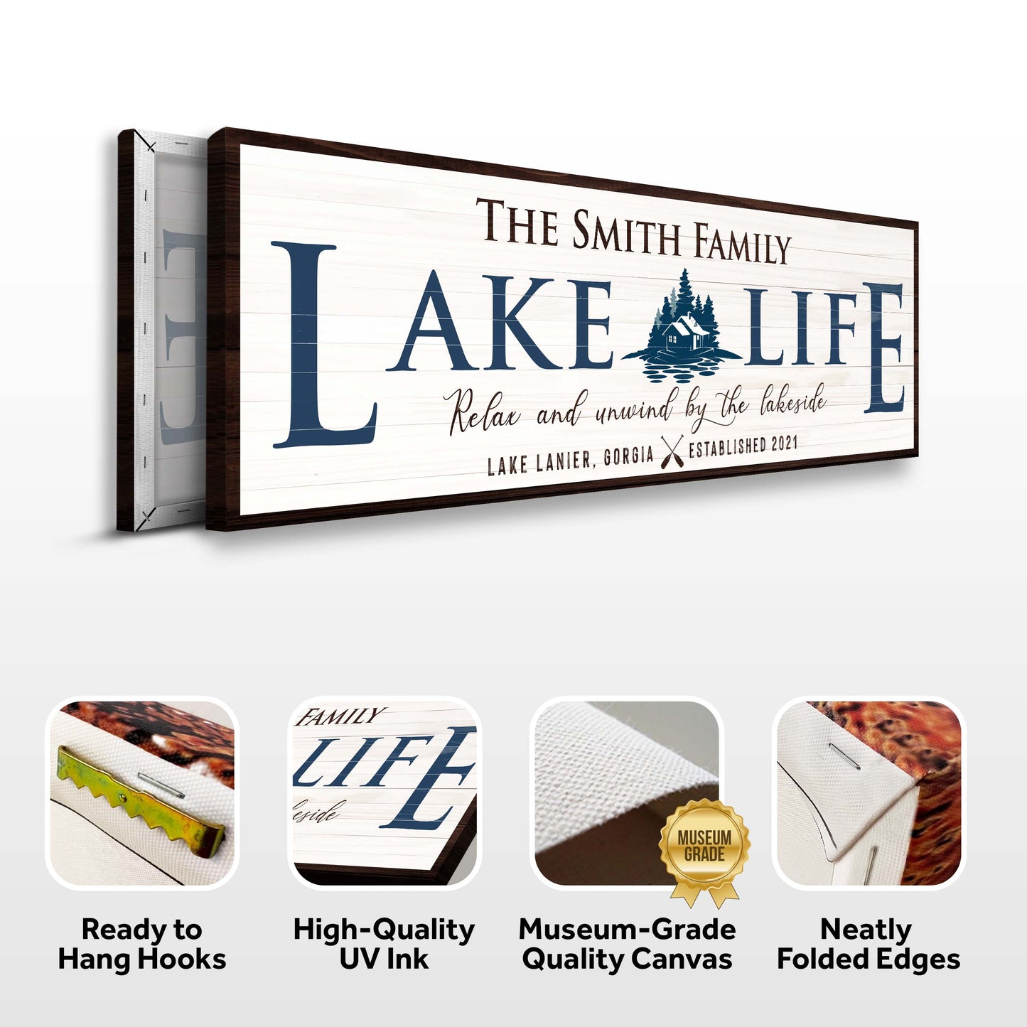 Personalized Lake Life Sign Specs - Image by Tailored Canvases