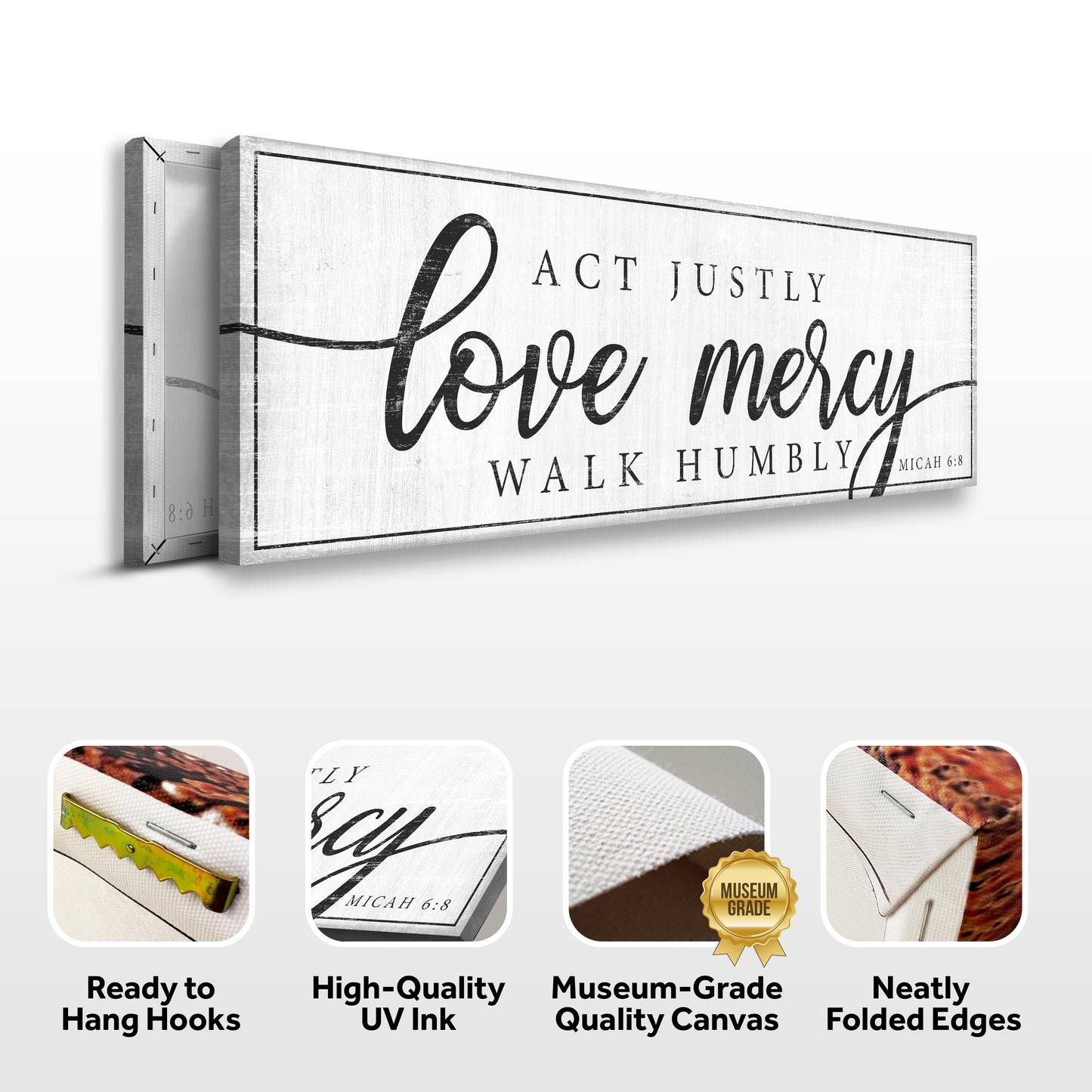 Act Justly Love Mercy Walk Humbly Faith Sign IV - Image by Tailored Canvases