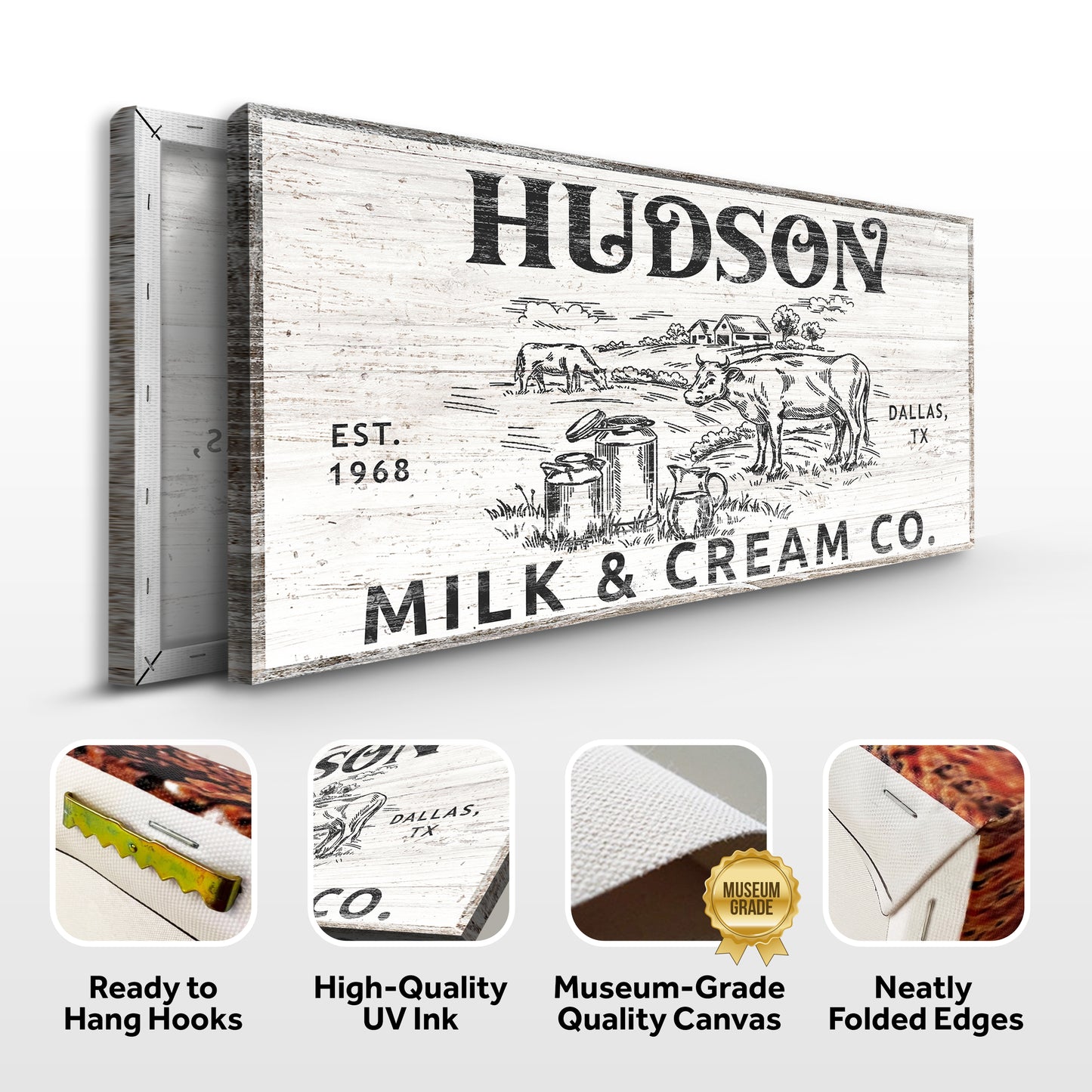 Personalized Milk & Cream Co Sign II Specs - Image by Tailored Canvases