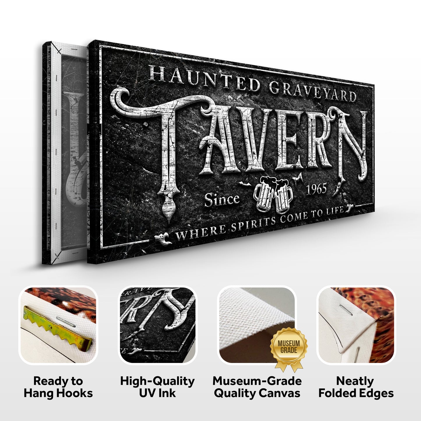 Haunted Graveyard Tavern Halloween Sign II