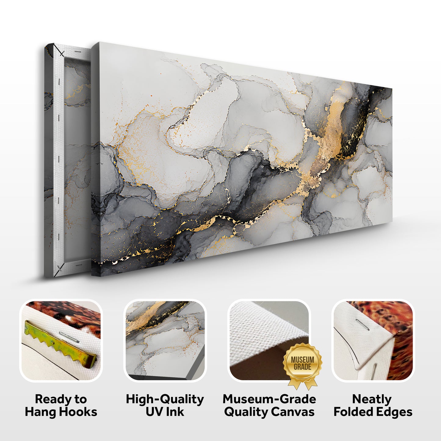 Golden Veil Abstract Wall Art