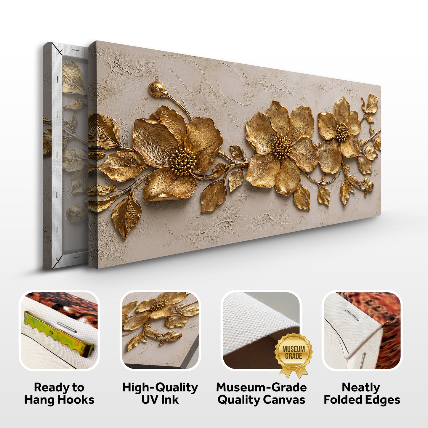 Golden Flower Plaster Art II