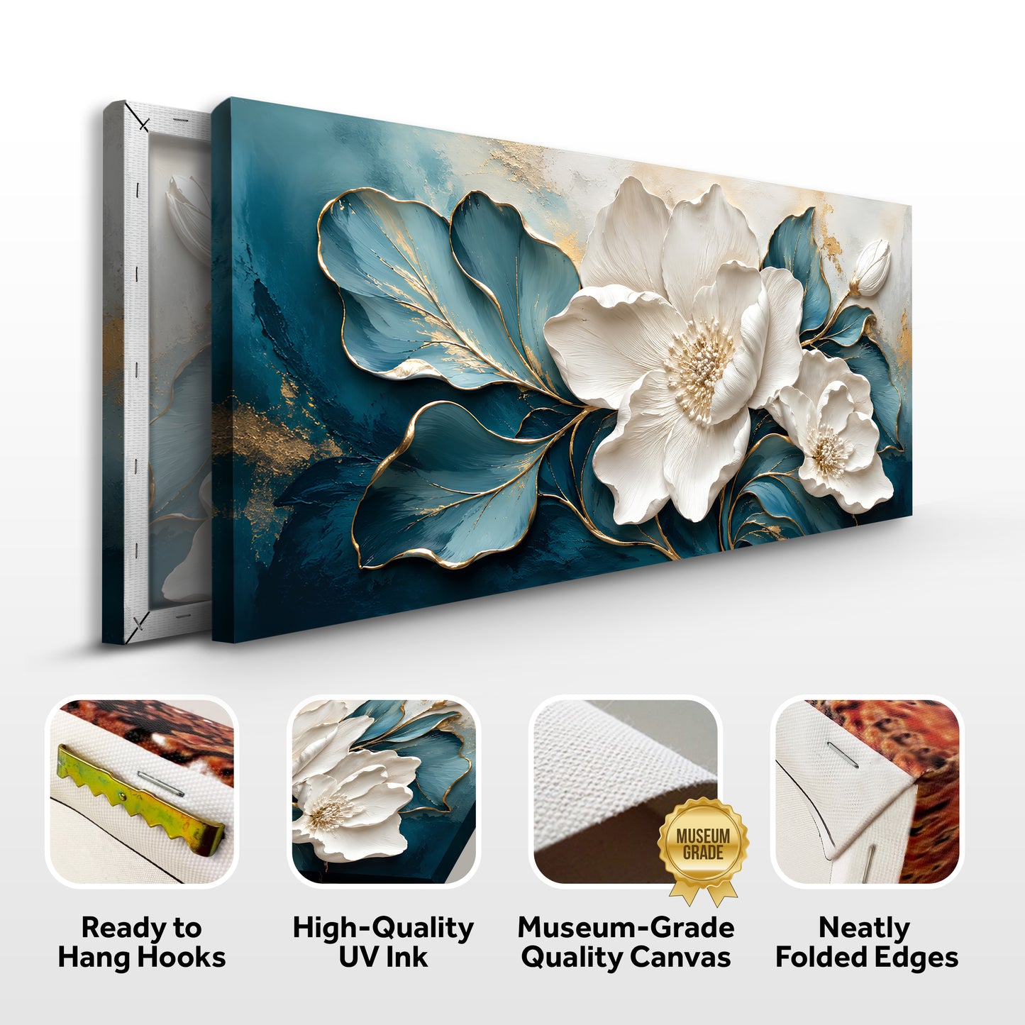 Gilded Petal Relief Wall Art II