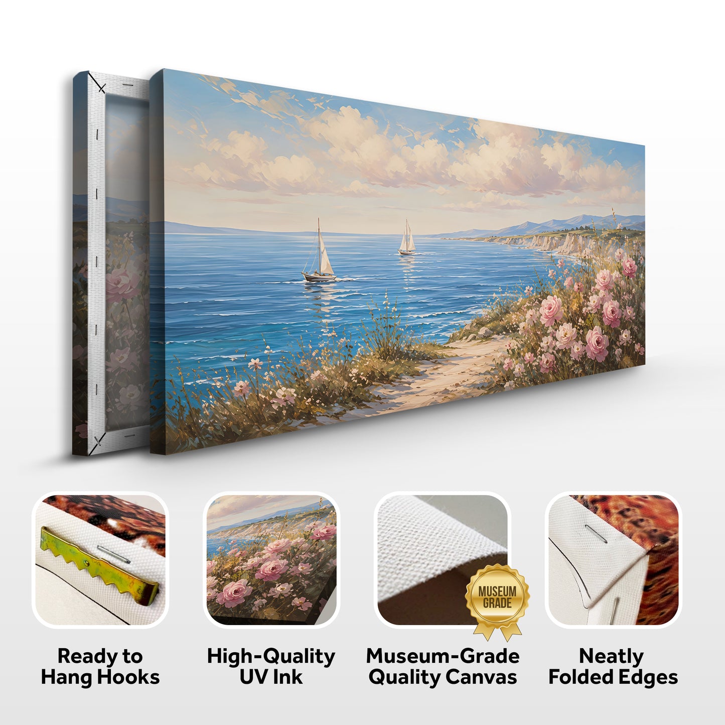 Blush Coast Sail Escape Wall Art