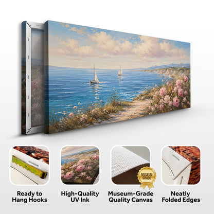 Blush Coast Sail Escape Wall Art