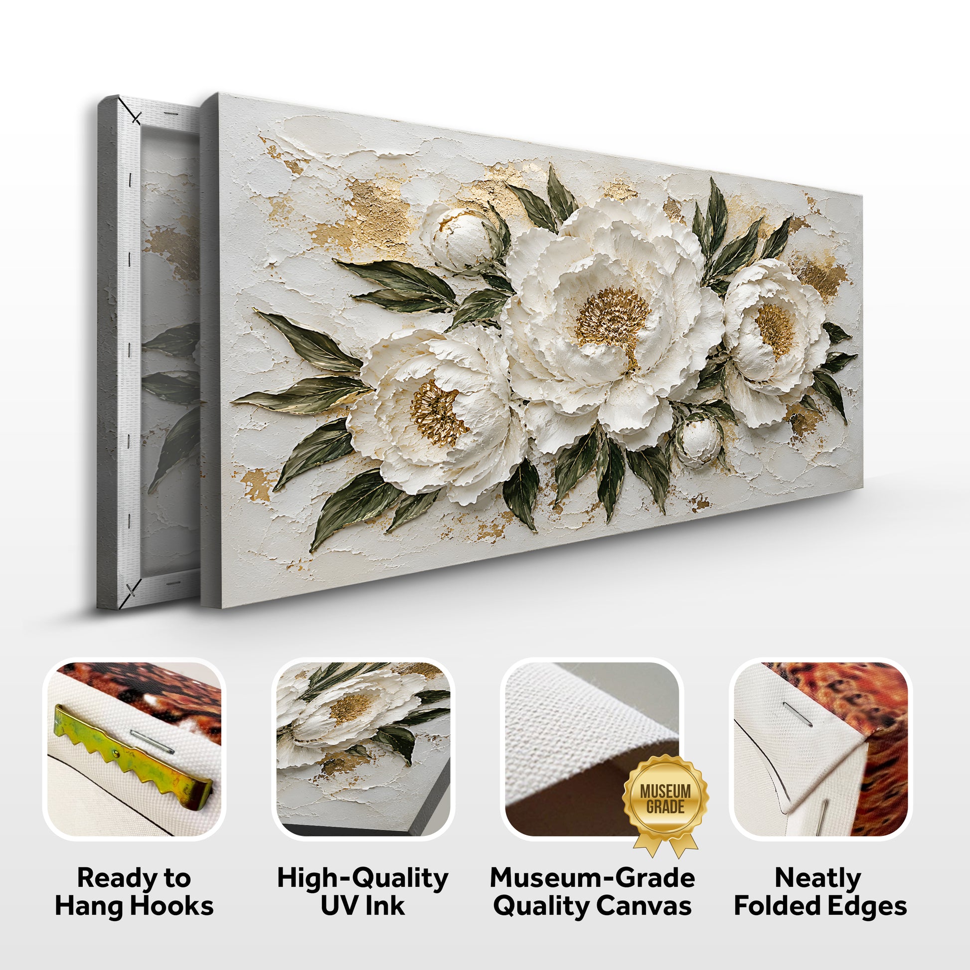 Ivory Peony Luxe Wall Art