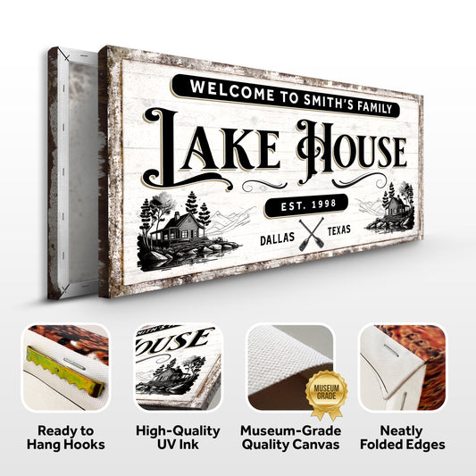 Lake House Sign VIII Specs - Image by Tailored Canvases