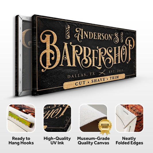 Personalized Barbershop Sign Specs - Image by Tailored Canvases