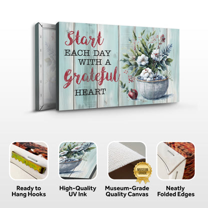 Start Each Day With A Grateful Heart Faith Sign II