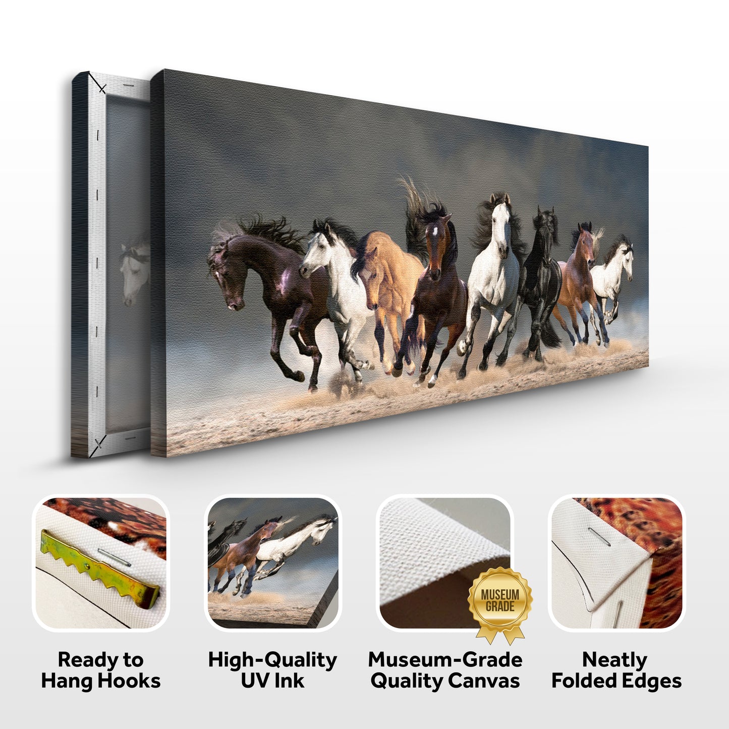 Herd Of Horses Canvas Wall Art II (Free Shipping)