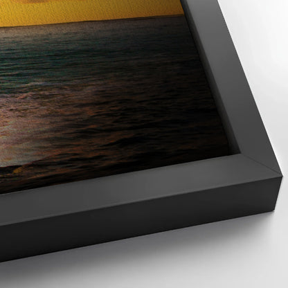 Save 33% When You Add A Frame To Your 60x30 Tropical Blue Beach Hawaii Sunset Canvas Wall Art Canvas Now