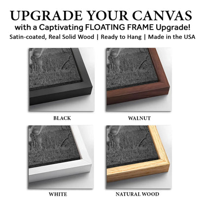 Save 33% When You Add A Frame To Your 24x16 Monochrome Texas Longhorn Cattle Canvas Wall Art Canvas Now