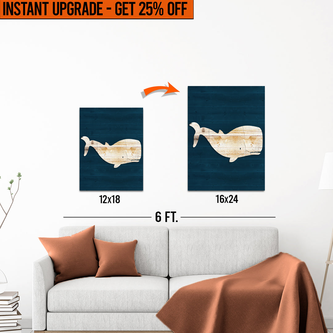 Upgrade Your 18x12 Inches 'White Whale' Canvas To 24x16 Inches