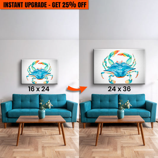 Upgrade Your 36x24 Inches 'Crab Watercolor' Canvas To 48x32 Inches