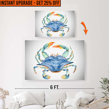 Upgrade Your 36x24 Inches 'Crab Watercolor' Canvas To 48x32 Inches